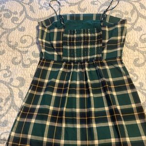 Plaid green cute dress